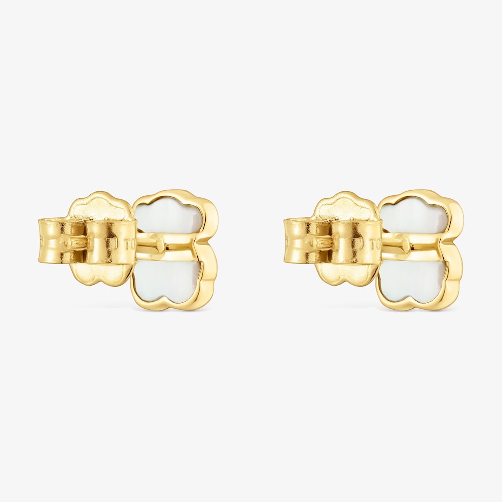 Kolczyki XXS misie z 14-karatowego złota z masą perłową