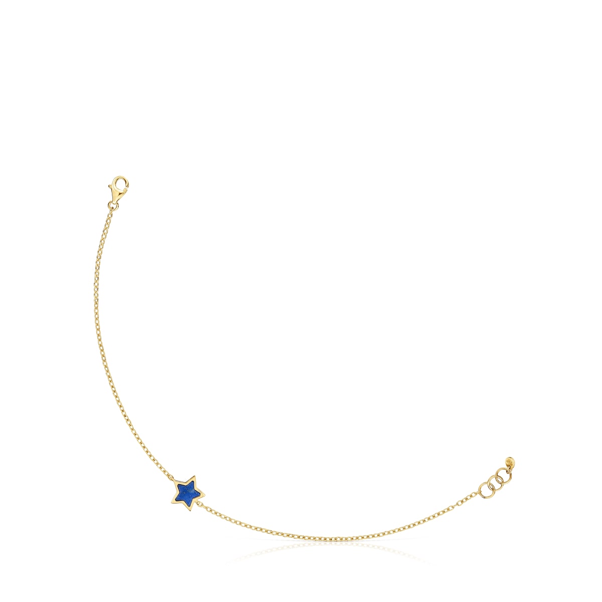 14kt gold Chain bracelet with lapis lazuli XXS