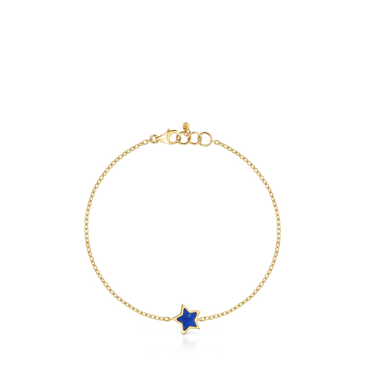 14kt gold Chain bracelet with lapis lazuli XXS