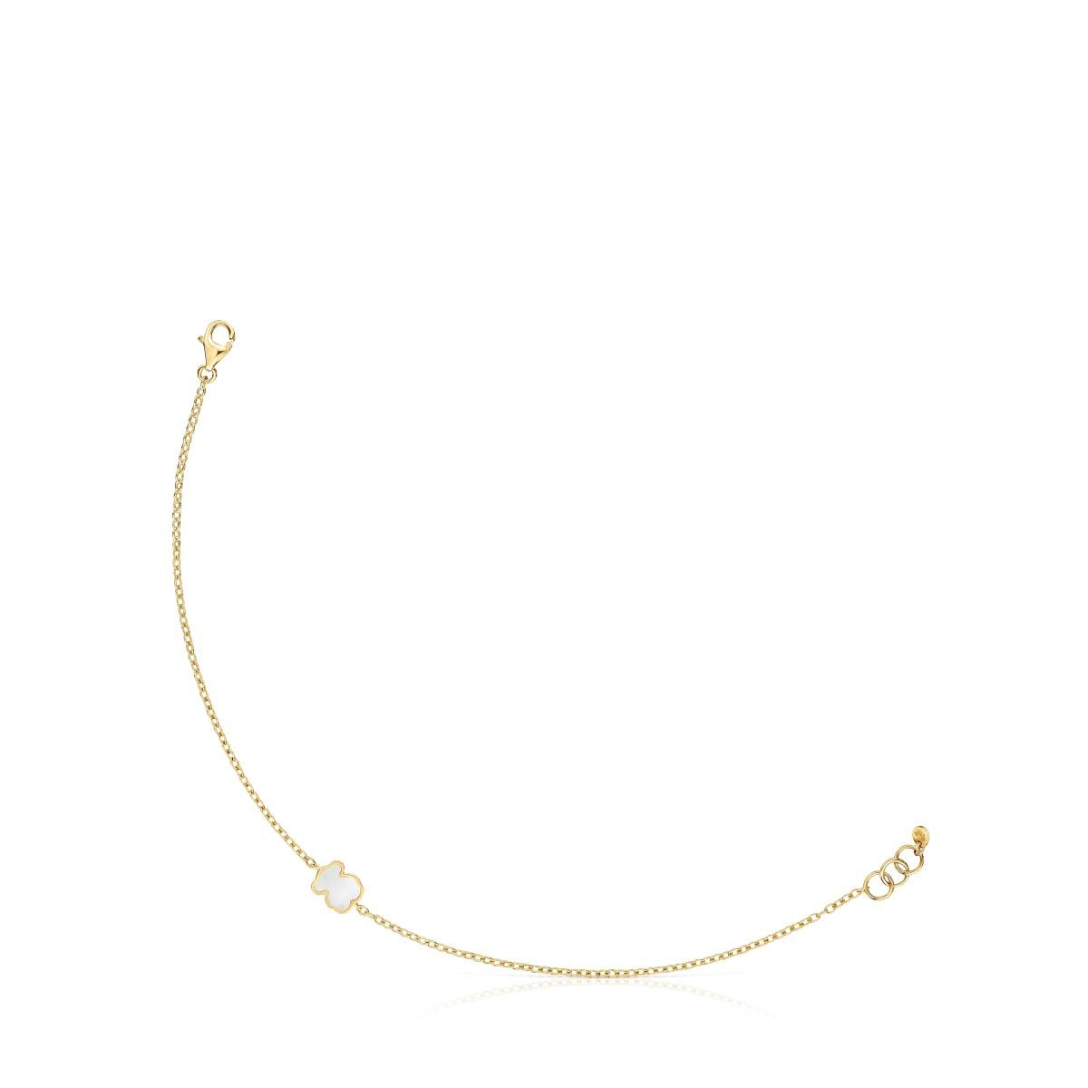 14kt gold Chain bracelet with mother-of-pearl XXS