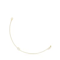 14kt gold Chain bracelet with mother-of-pearl XXS