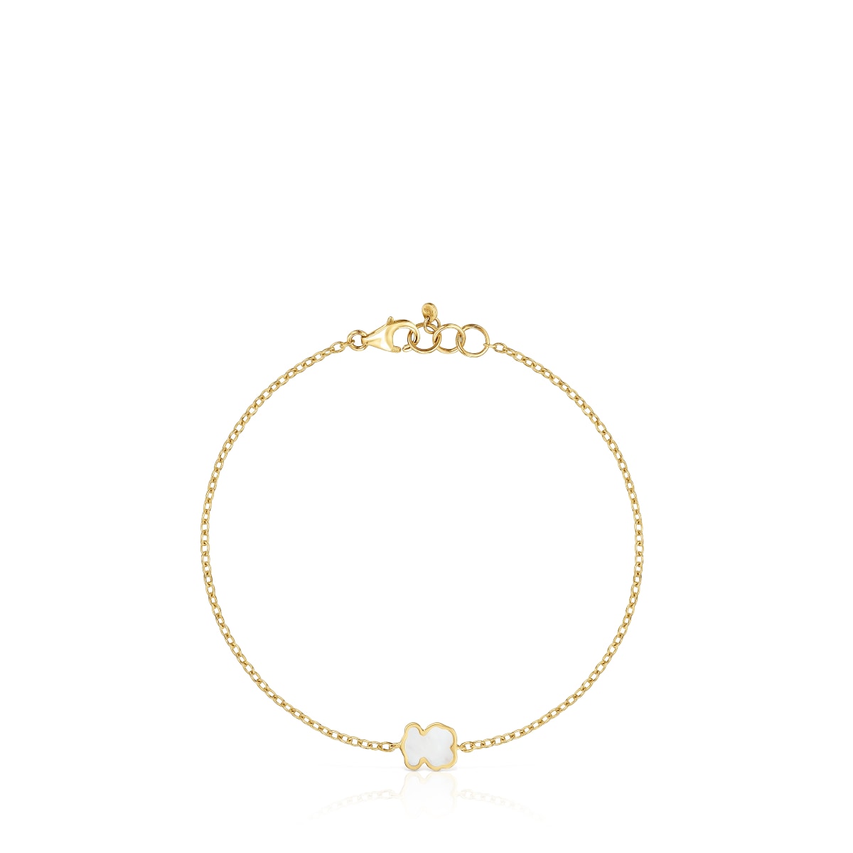 14kt gold Chain bracelet with mother-of-pearl XXS