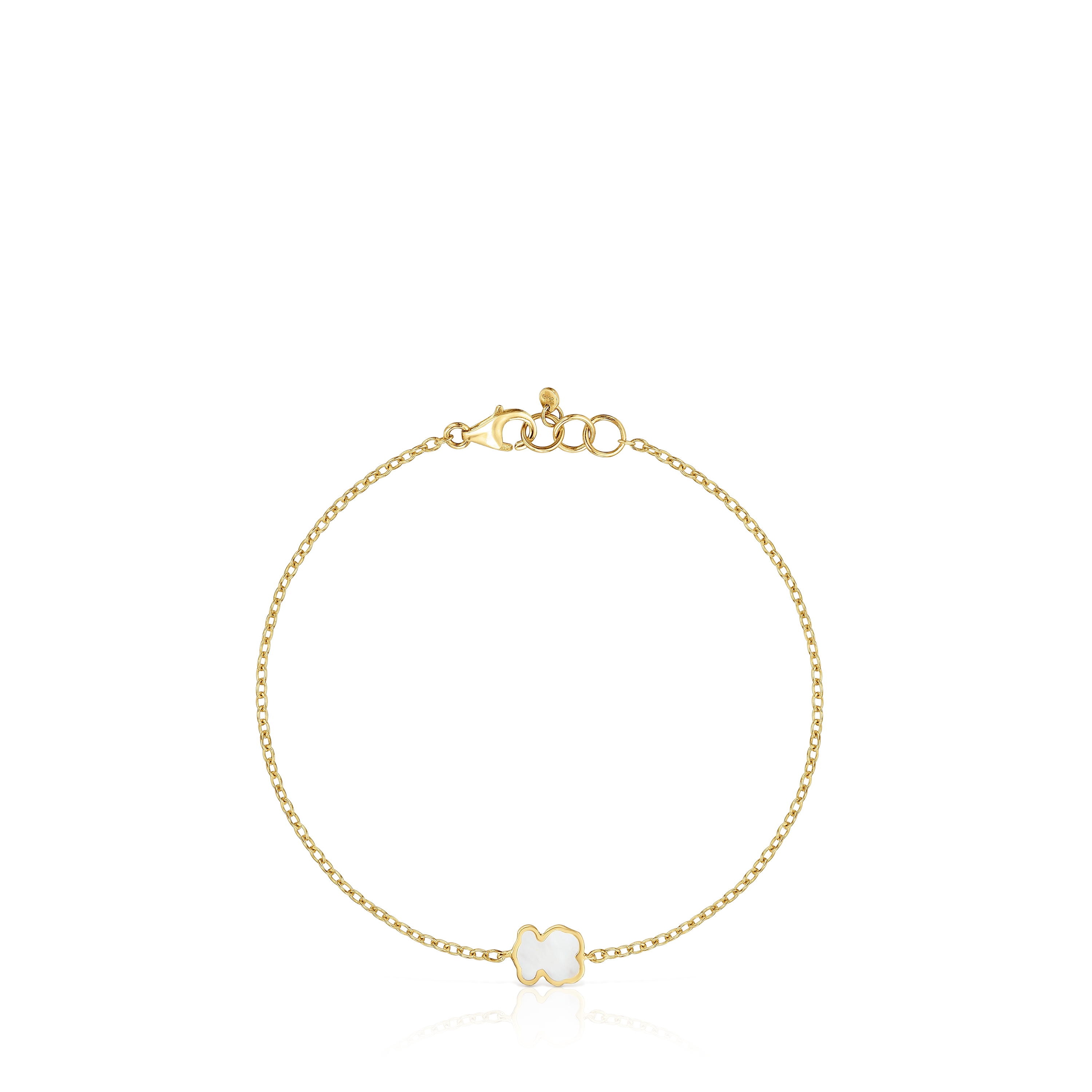 14kt gold Chain bracelet with mother-of-pearl XXS