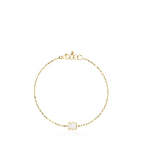 14kt gold Chain bracelet with mother-of-pearl XXS