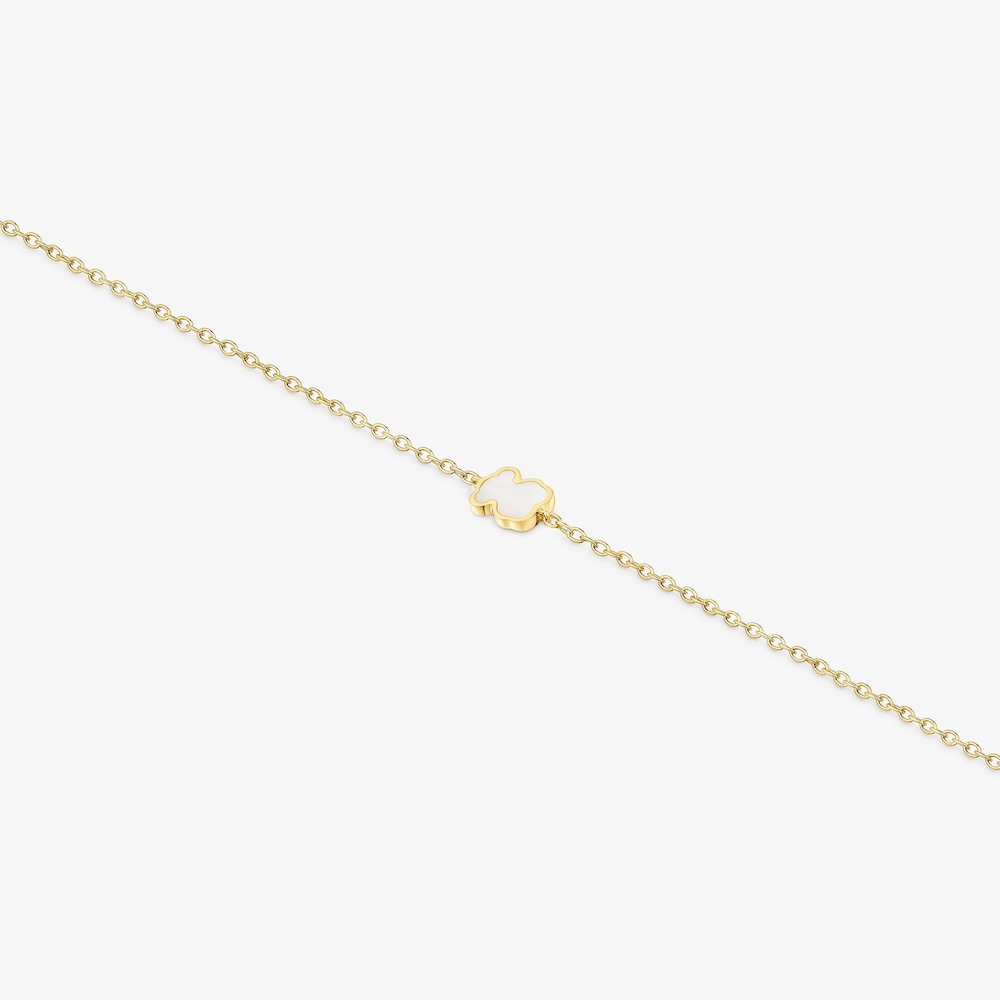 Pulsera cadena de oro 14 kt y n&aacute;car XXS