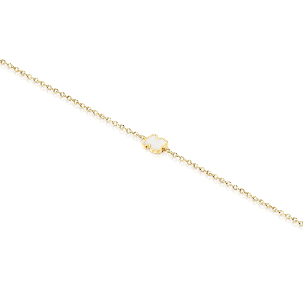 14kt gold Chain bracelet with mother-of-pearl XXS