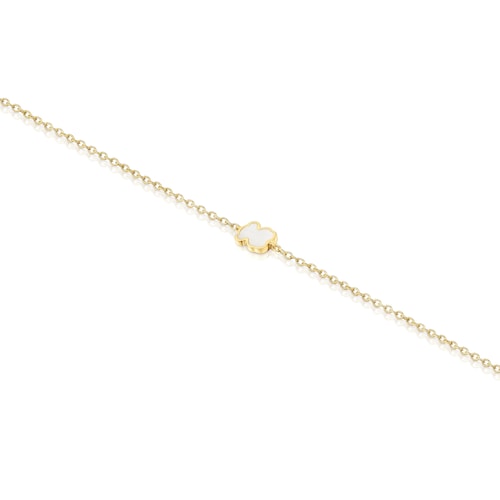 14kt gold Chain bracelet with mother-of-pearl XXS