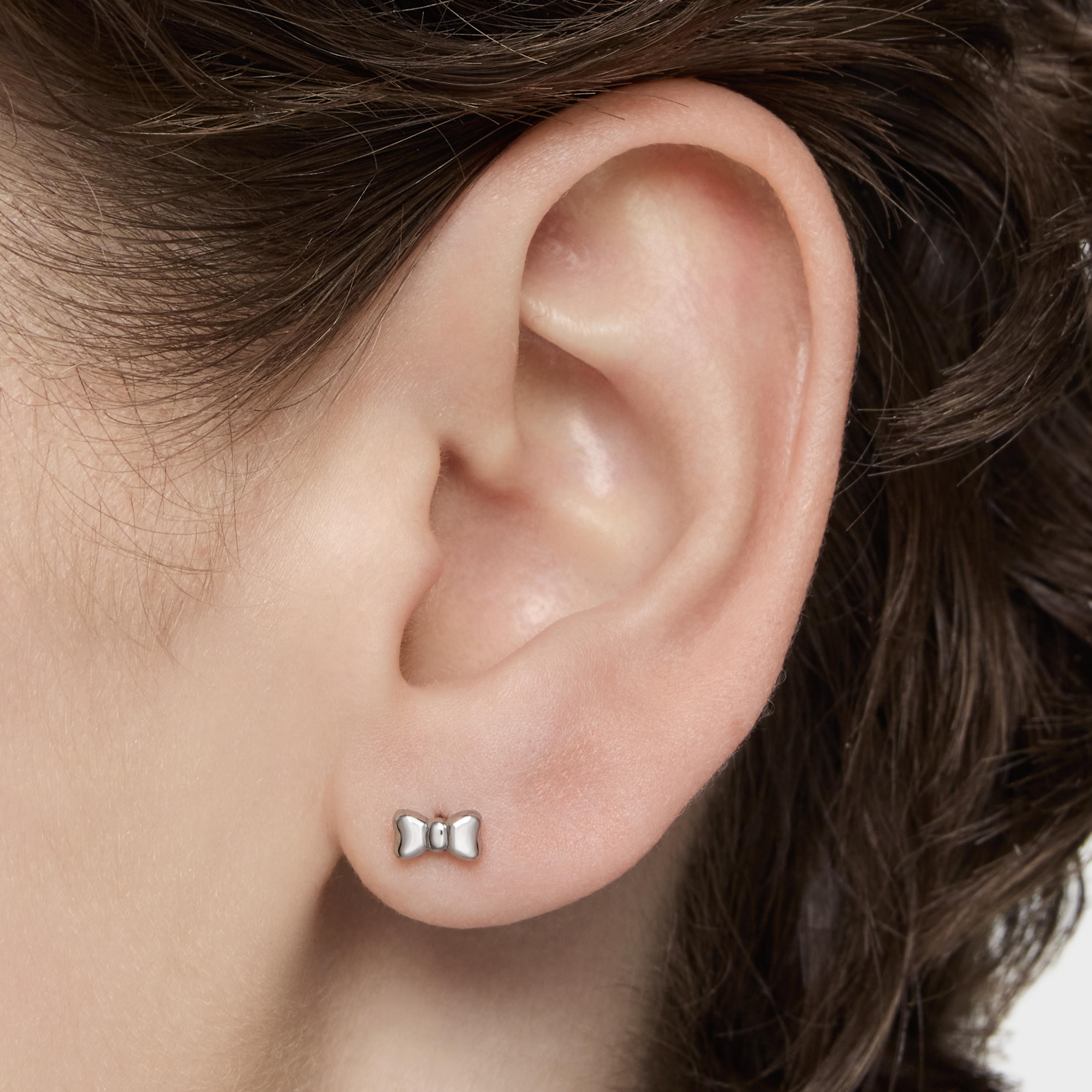 Steel bow Ear piercing TOUS Ribbon
