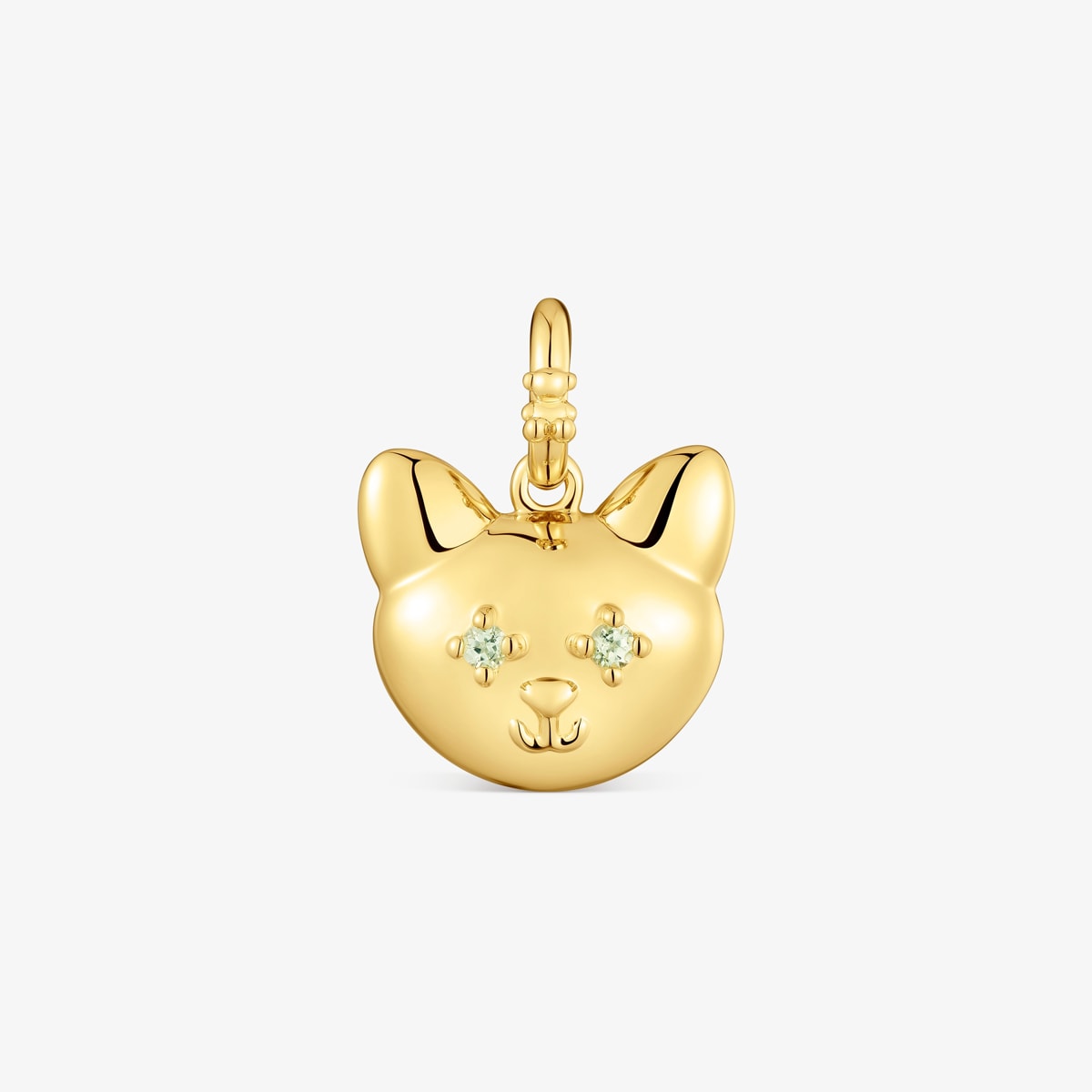 Tous - Colgante Gato Con Baño De Oro De 18 Kt Sobre Plata Y Peridoto Medallions - Verde
