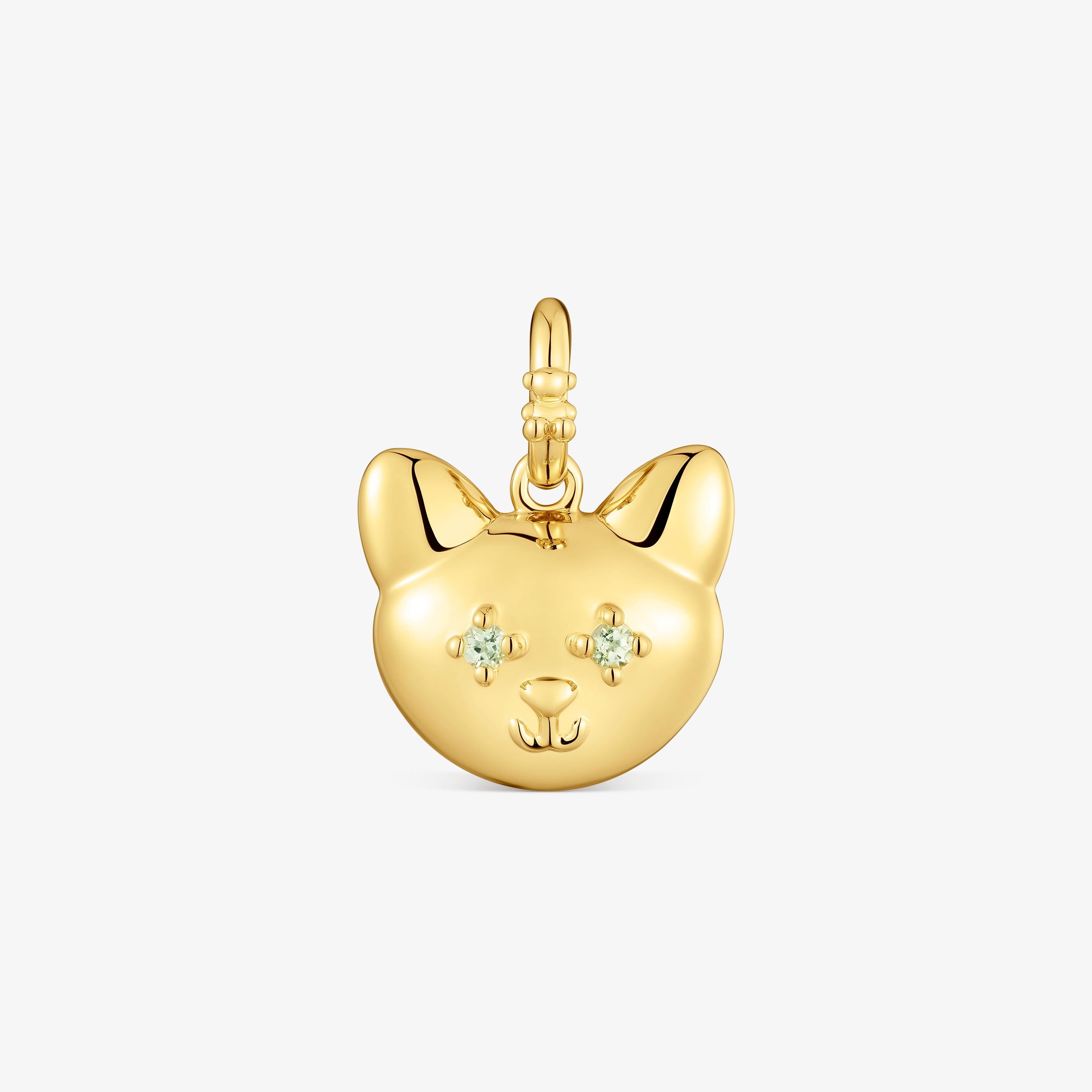 Cat Pendant with 18K gold vermeil and peridot Medallions | TOUS