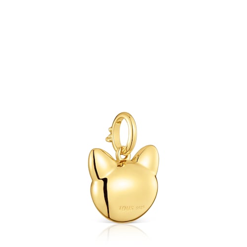 Cat Pendant with 18kt gold plating over silver and peridot Medallions