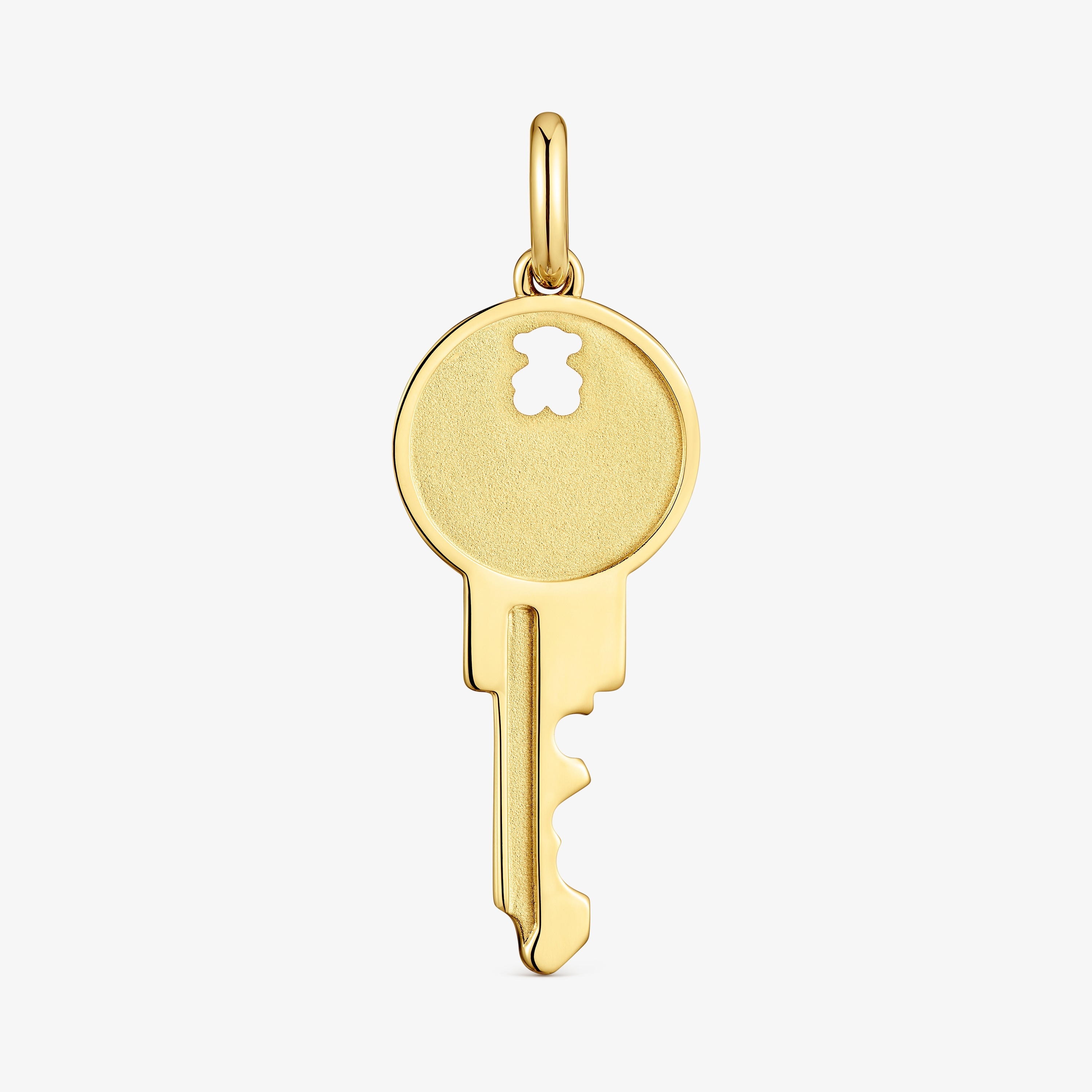 Key Pendant with 18K gold vermeil Medallions
