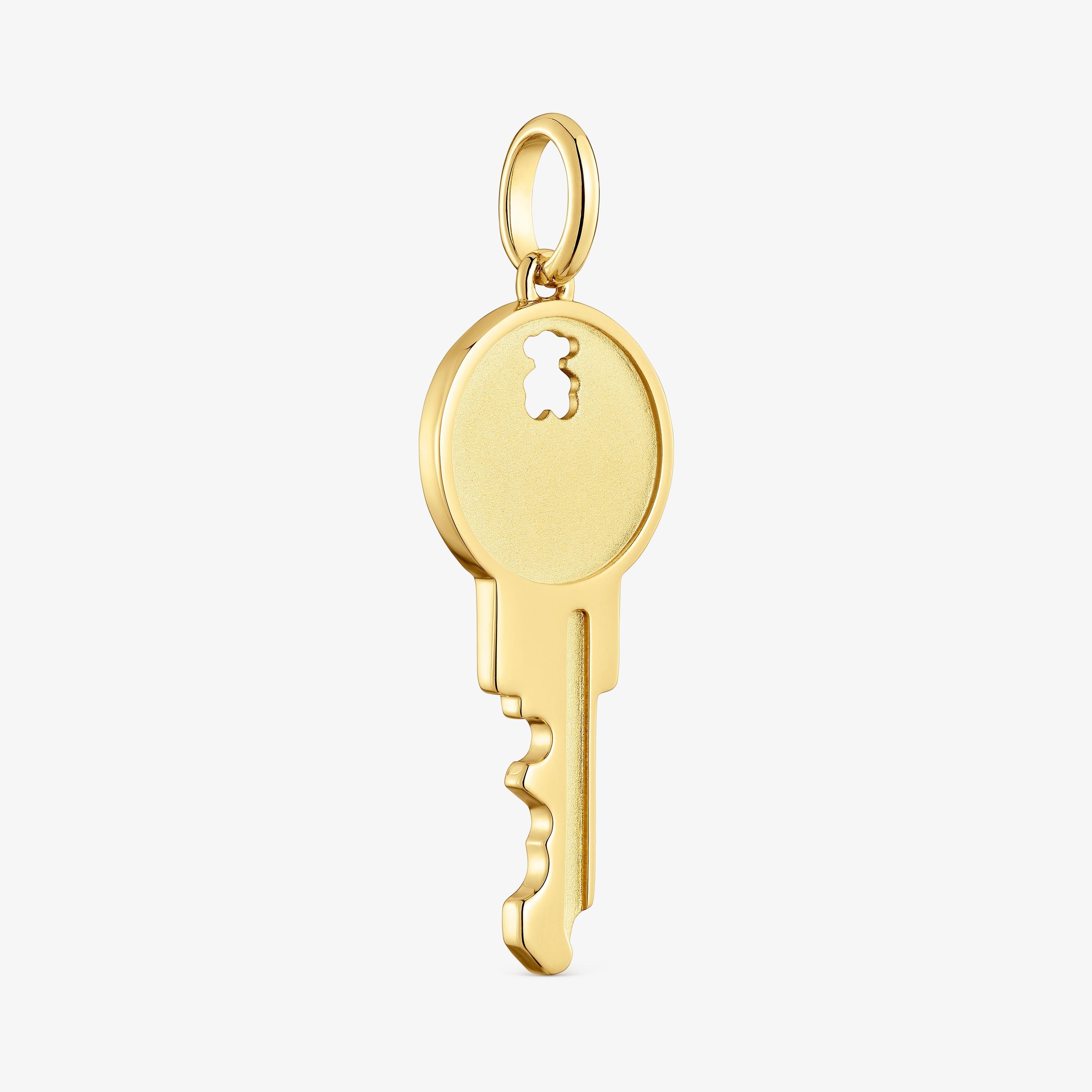 Key Pendant with 18K gold vermeil Medallions