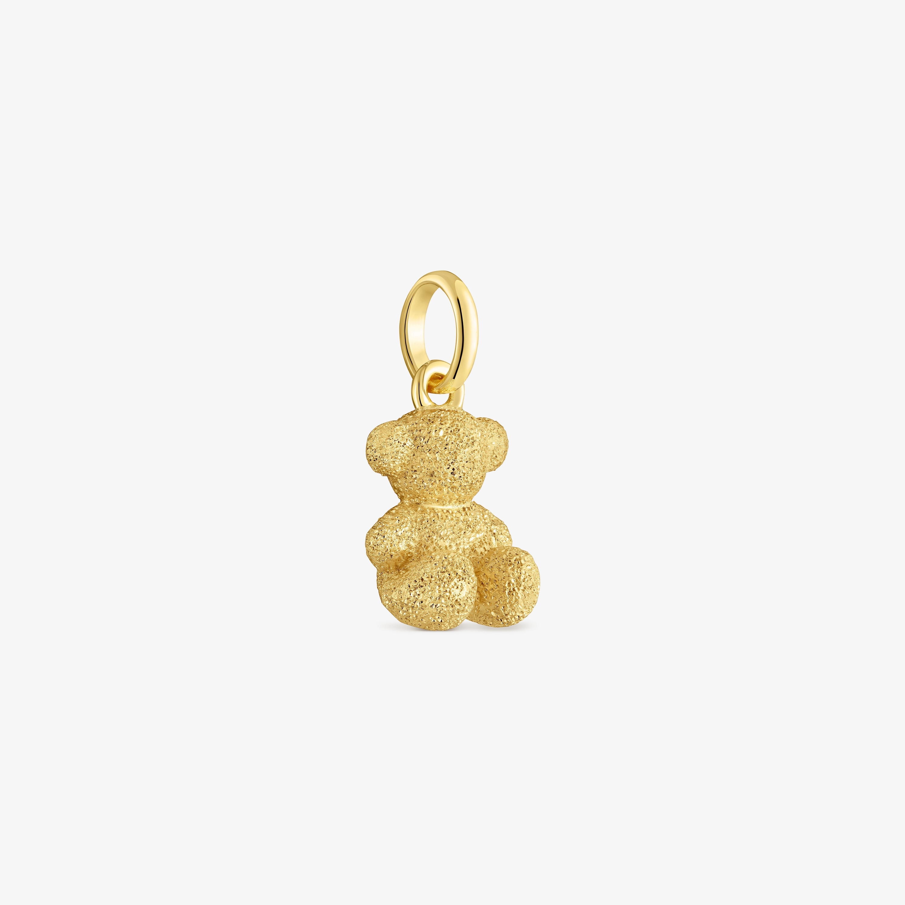 Bear pendant with 18K gold vermeil over diamond silver Bold Bear