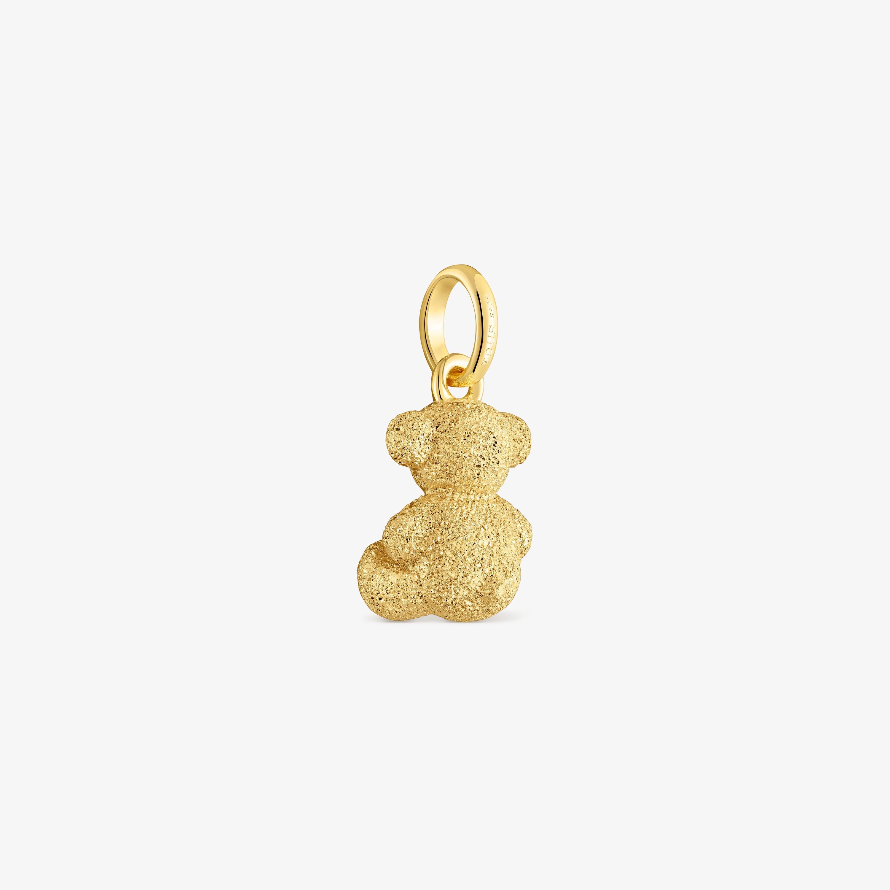 Bear pendant with 18K gold vermeil over diamond silver Bold Bear