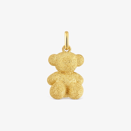 Medium Bear pendant with 18K gold vermeil over diamond silver Bold Bear