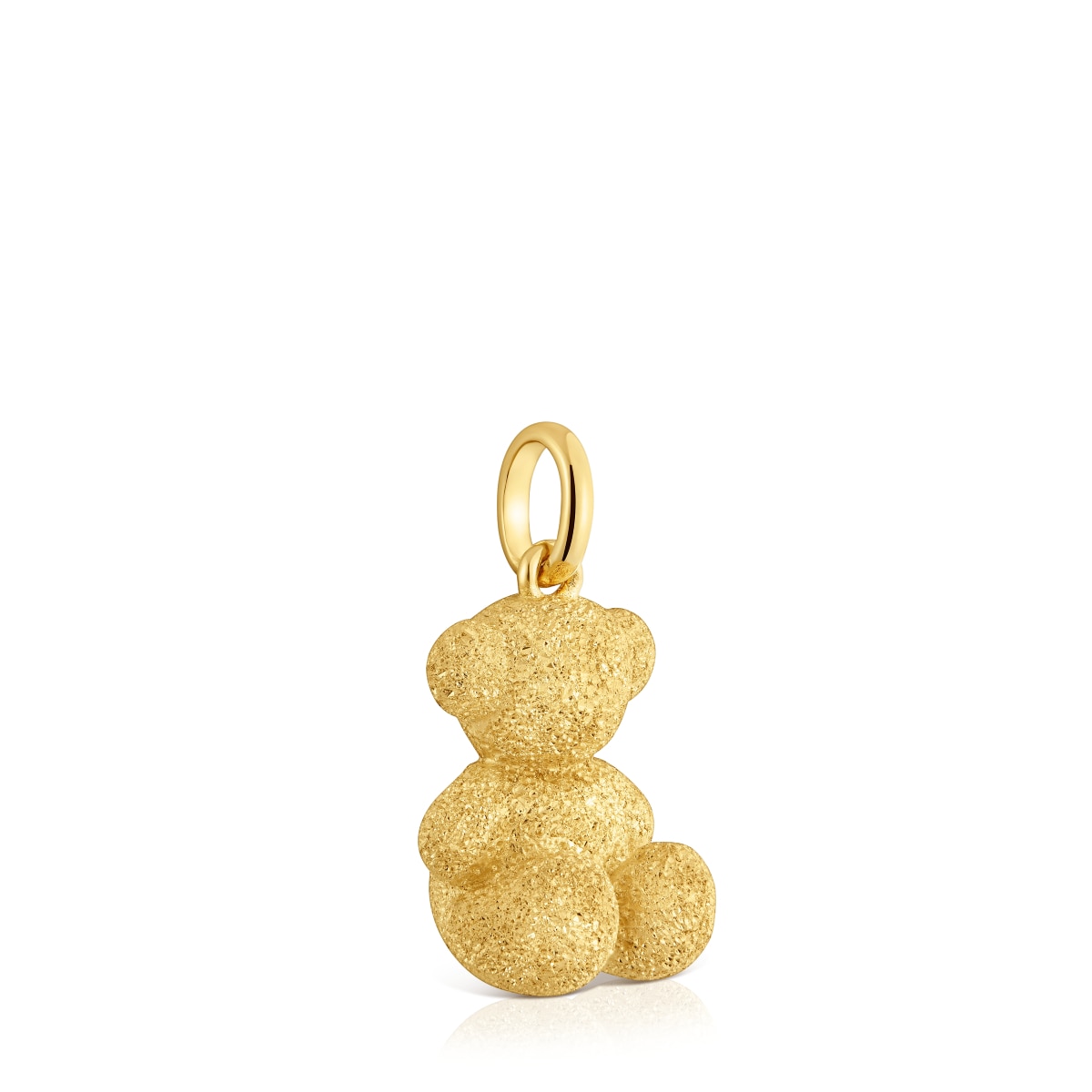 Colgante oso mediano con baño de oro 18 kt sobre plata diamantada Bold Bear
