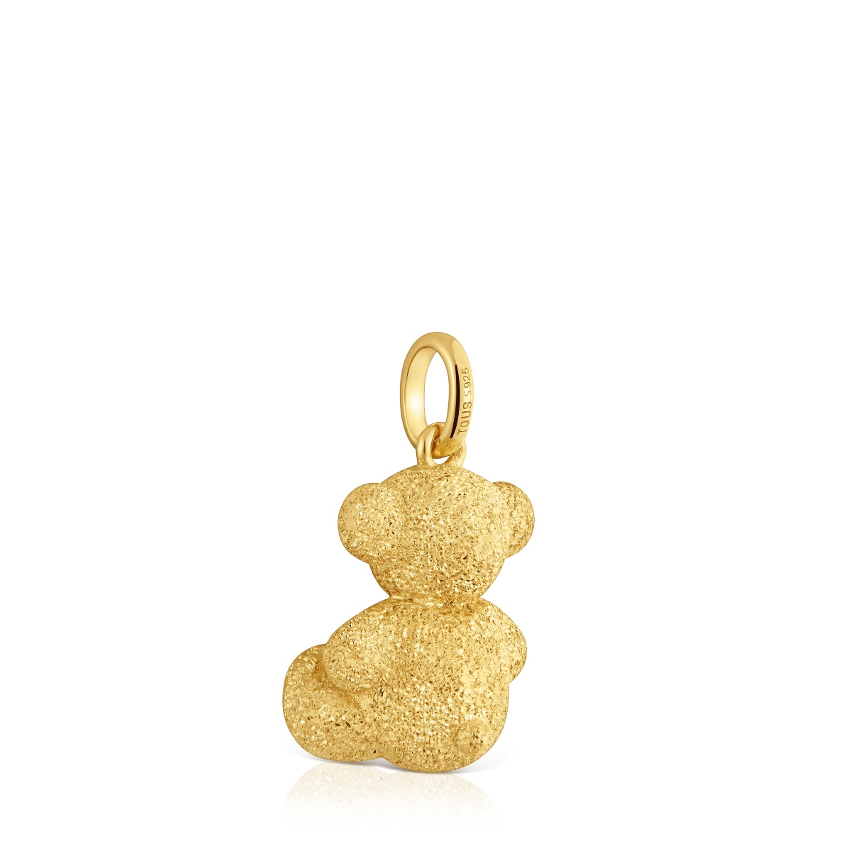 Colgante oso mediano con baño de oro 18 kt sobre plata diamantada Bold Bear