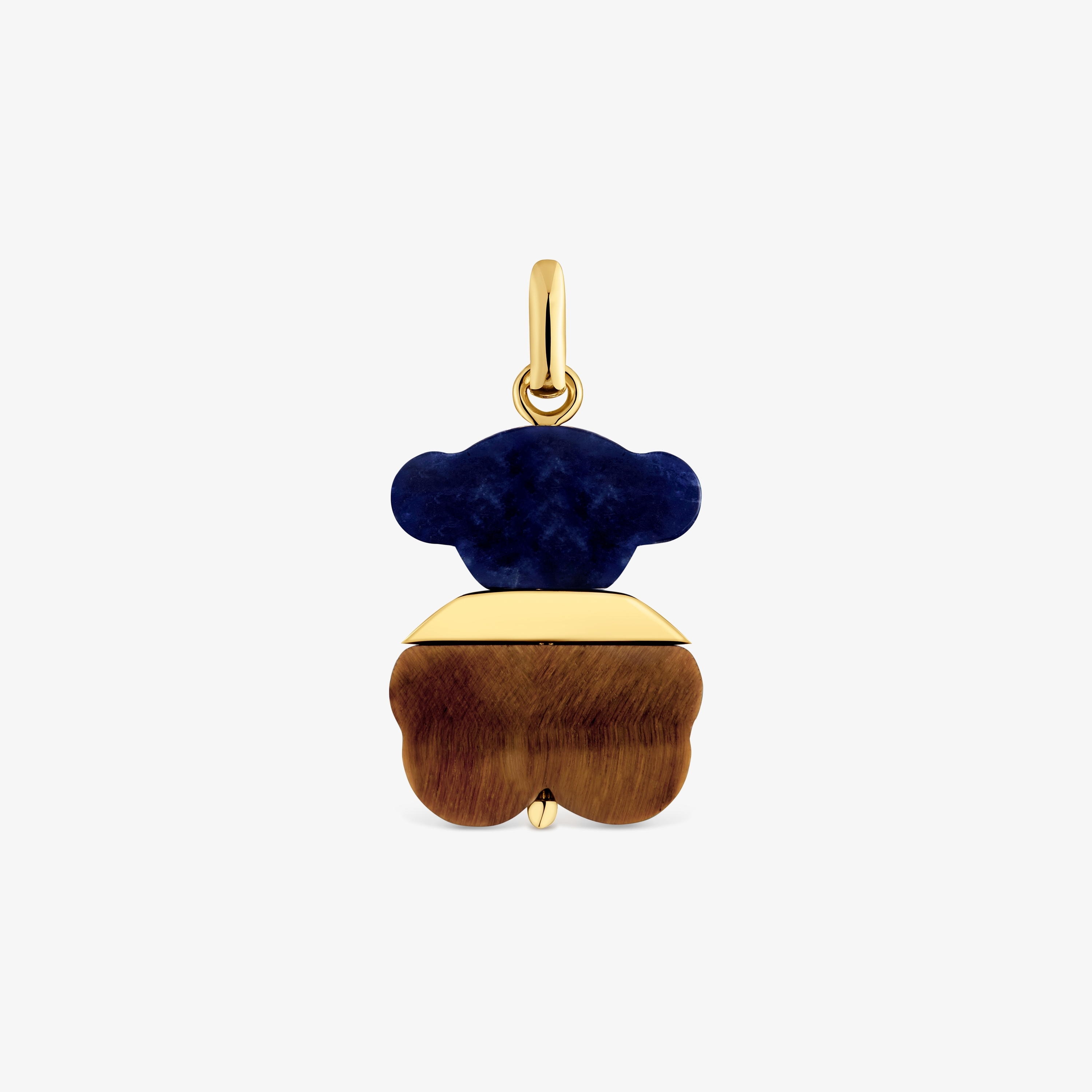 Pendant with 18K gold vermeil, sodalite and tiger’s eye Sweet Dolls