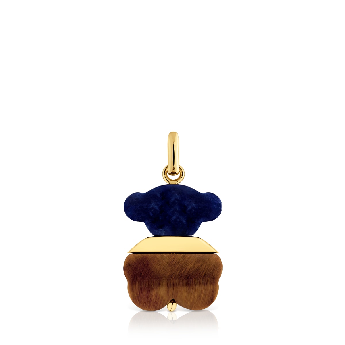 Tous - Colgante Con Baño De Oro 18 Kt Sobre Plata, Sodalita Y Ojo De Tigre Sweet Dolls - Marrón