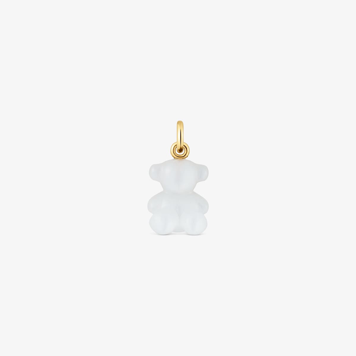 Tous - Colgante Oso Pequeño Con Cuarzo Cristal De Roca Y Oro 14 Kt Bold Bear - Blanco