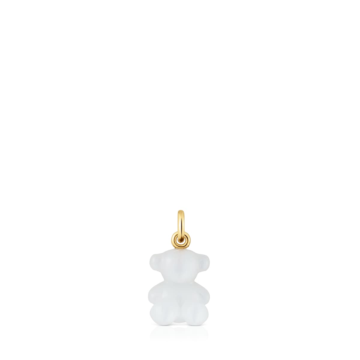 Tous - Colgante Oso Pequeño Con Cuarzo Cristal De Roca Y Oro 14 Kt Bold Bear - Blanco