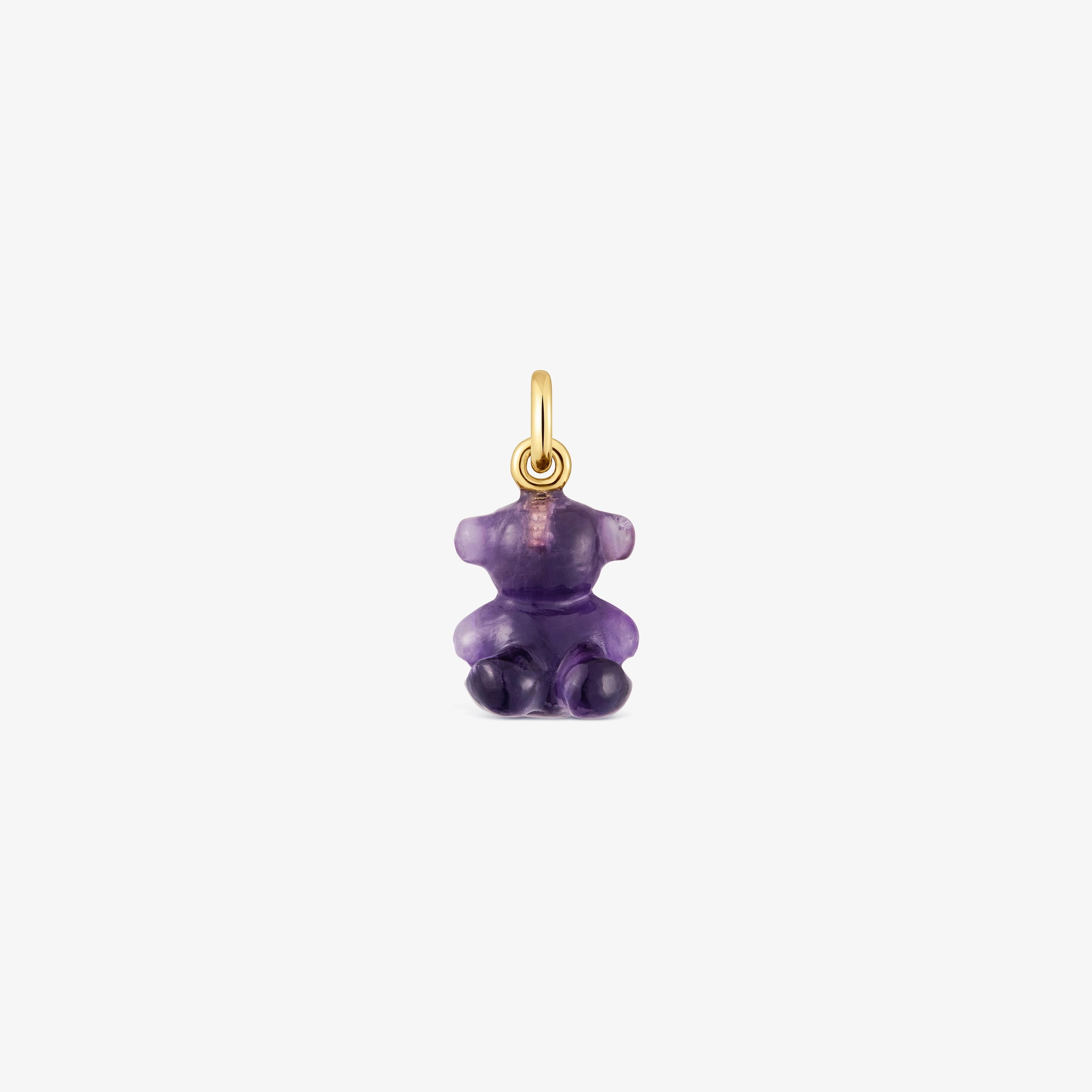 Small bear pendant with amethyst and 14K solid gold Bold Bear | TOUS