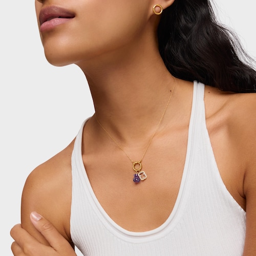 Colgante oso pequeño con amatista y oro 14 kt Bold Bear