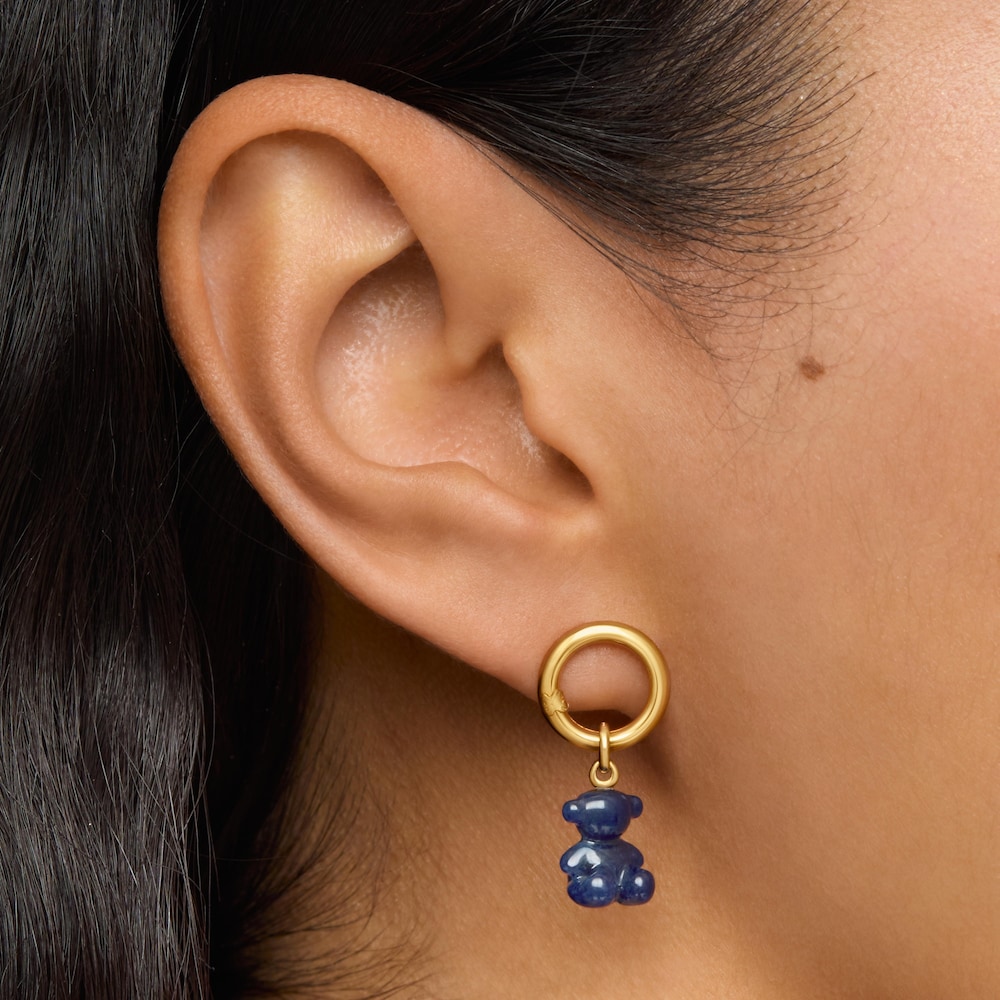 Colgante oso peque&ntilde;o con sodalita y oro 14 kt Bold Bear