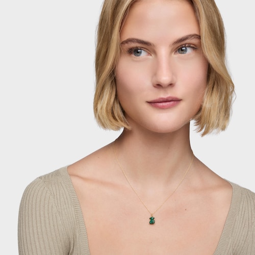 Colgante oso pequeño con malaquita y oro 14 kt Bold Bear