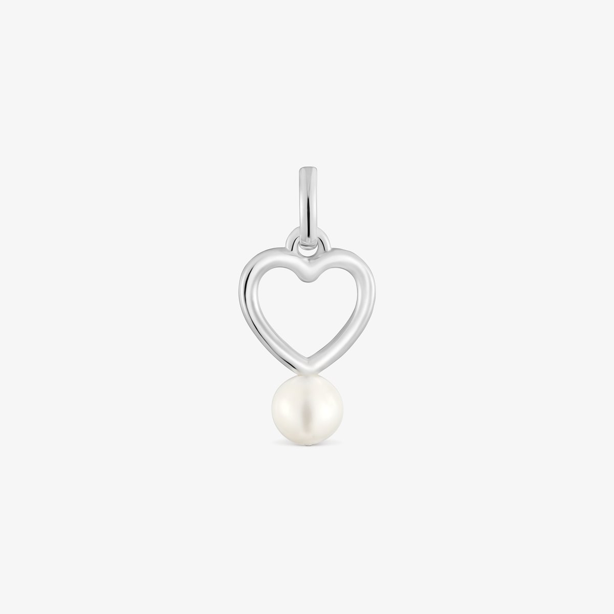 Colgante Corazón De Plata Y Perla Cultivada New Silueta