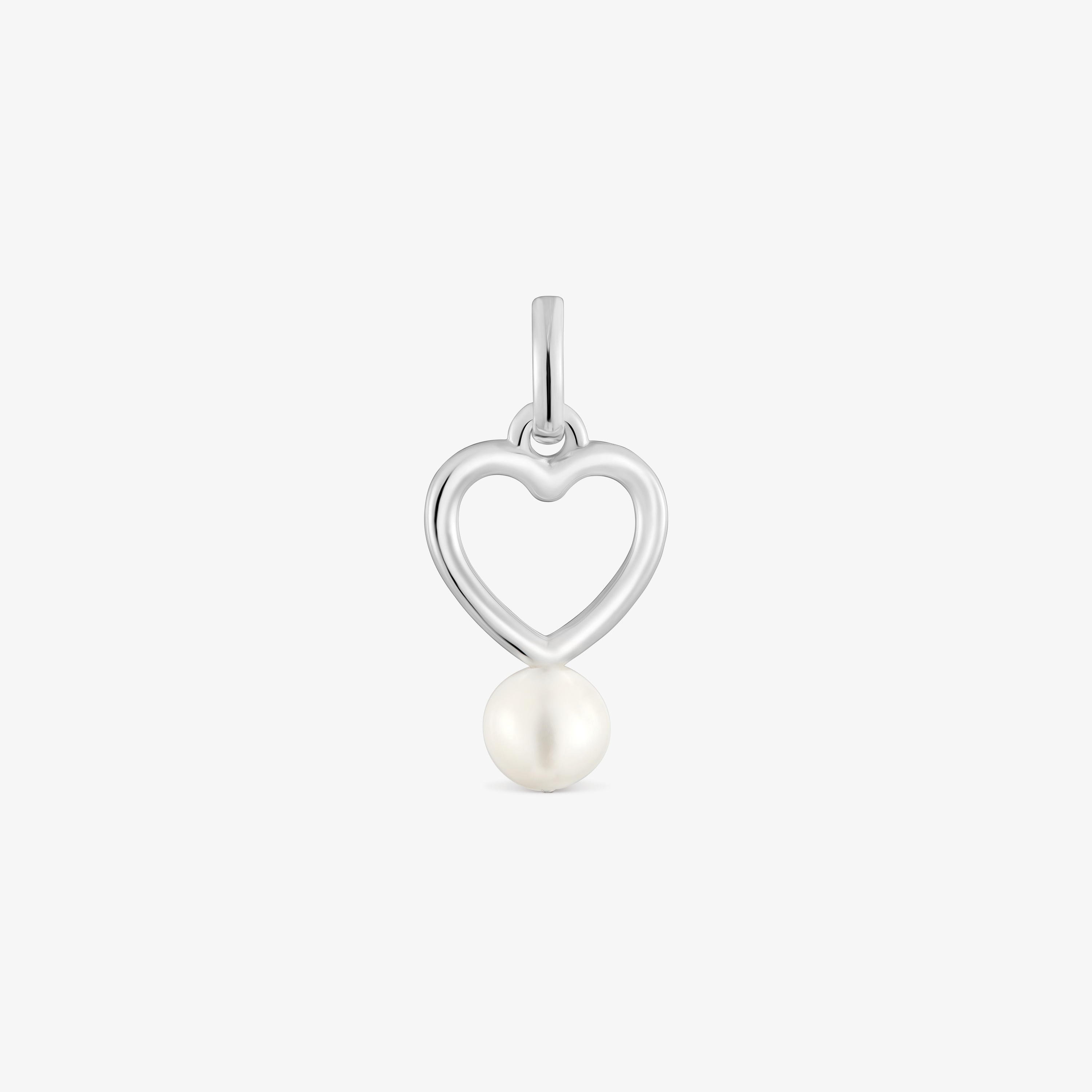 Silver Heart pendant with cultured pearl New Silueta