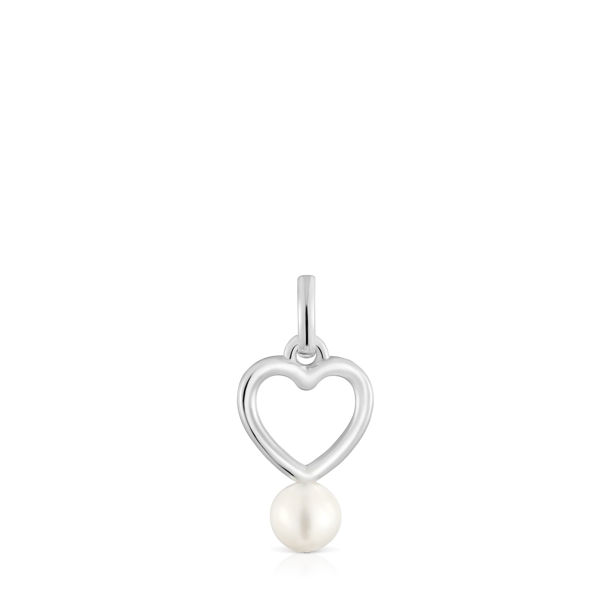 Silver Heart pendant with cultured pearl New Silueta