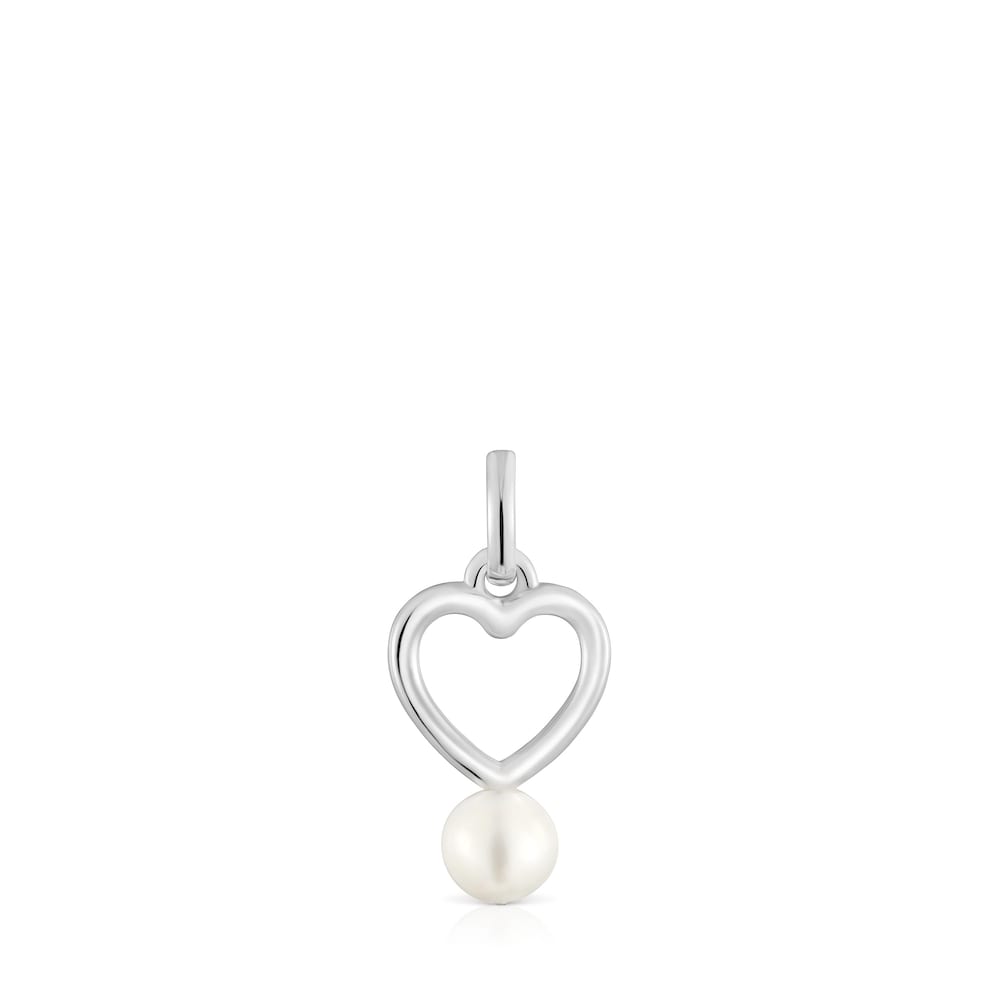 Silver Heart pendant with cultured pearl New Silueta