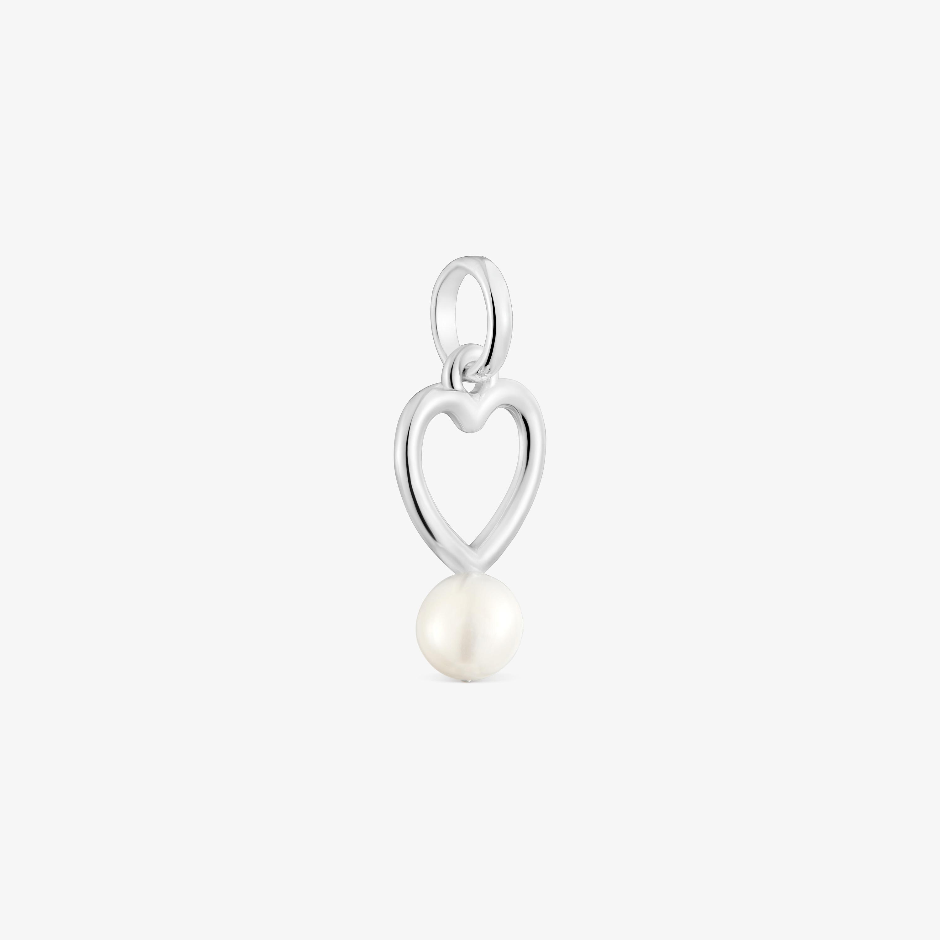 Silver Heart pendant with cultured pearl New Silueta