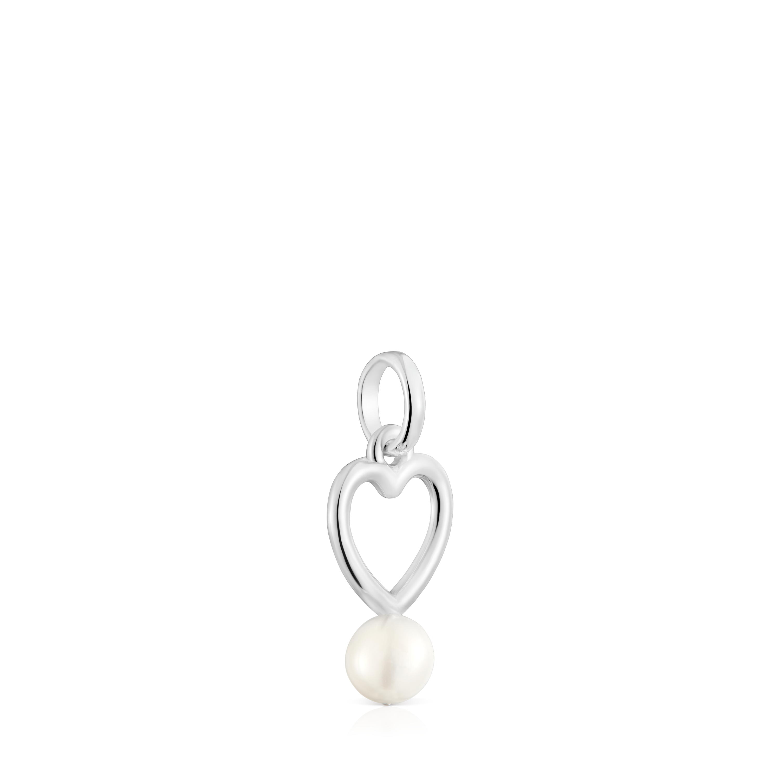 Silver Heart pendant with cultured pearl New Silueta