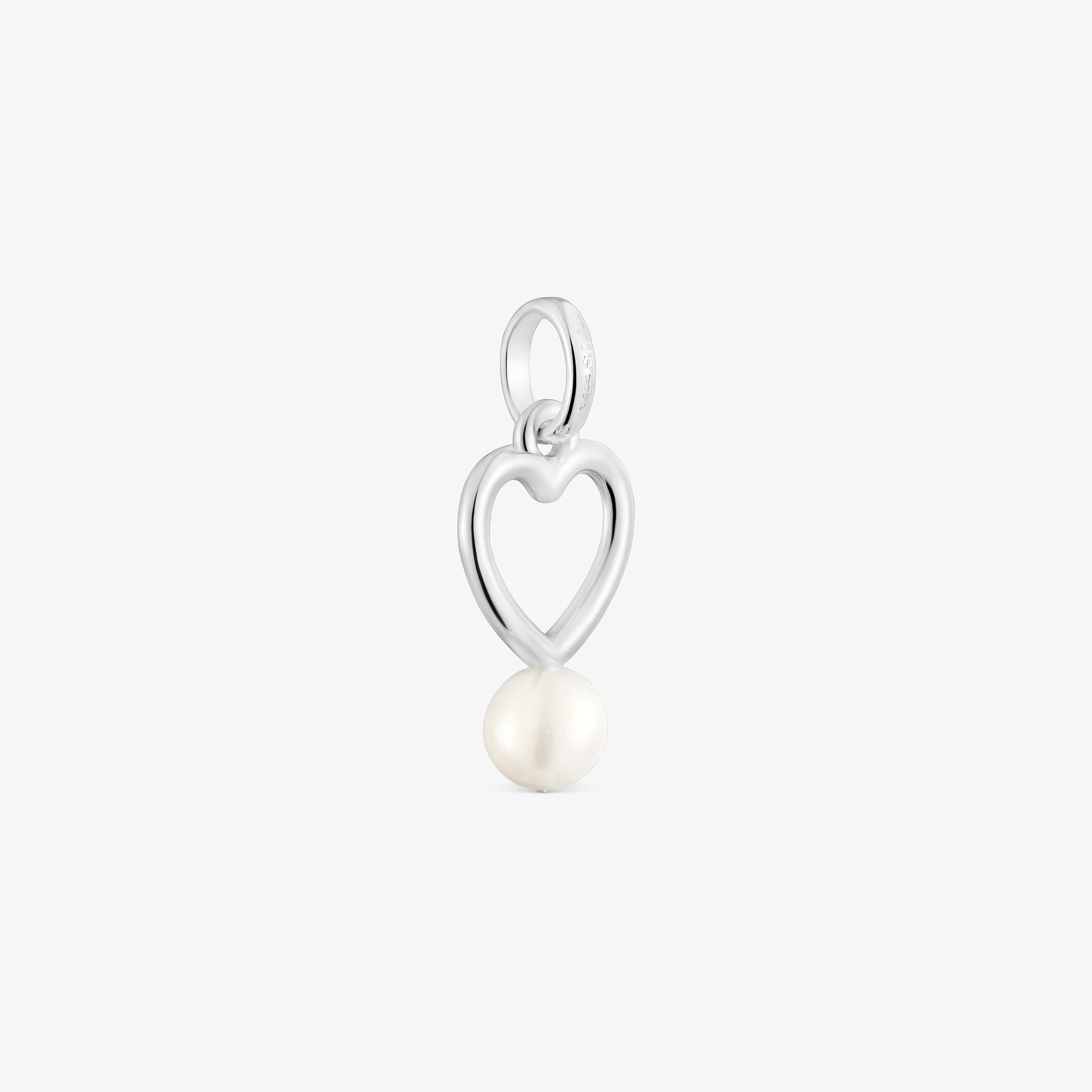 Silver Heart pendant with cultured pearl New Silueta