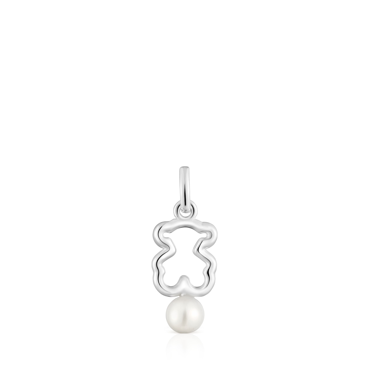Silver Bear pendant with cultured pearl New Silueta
