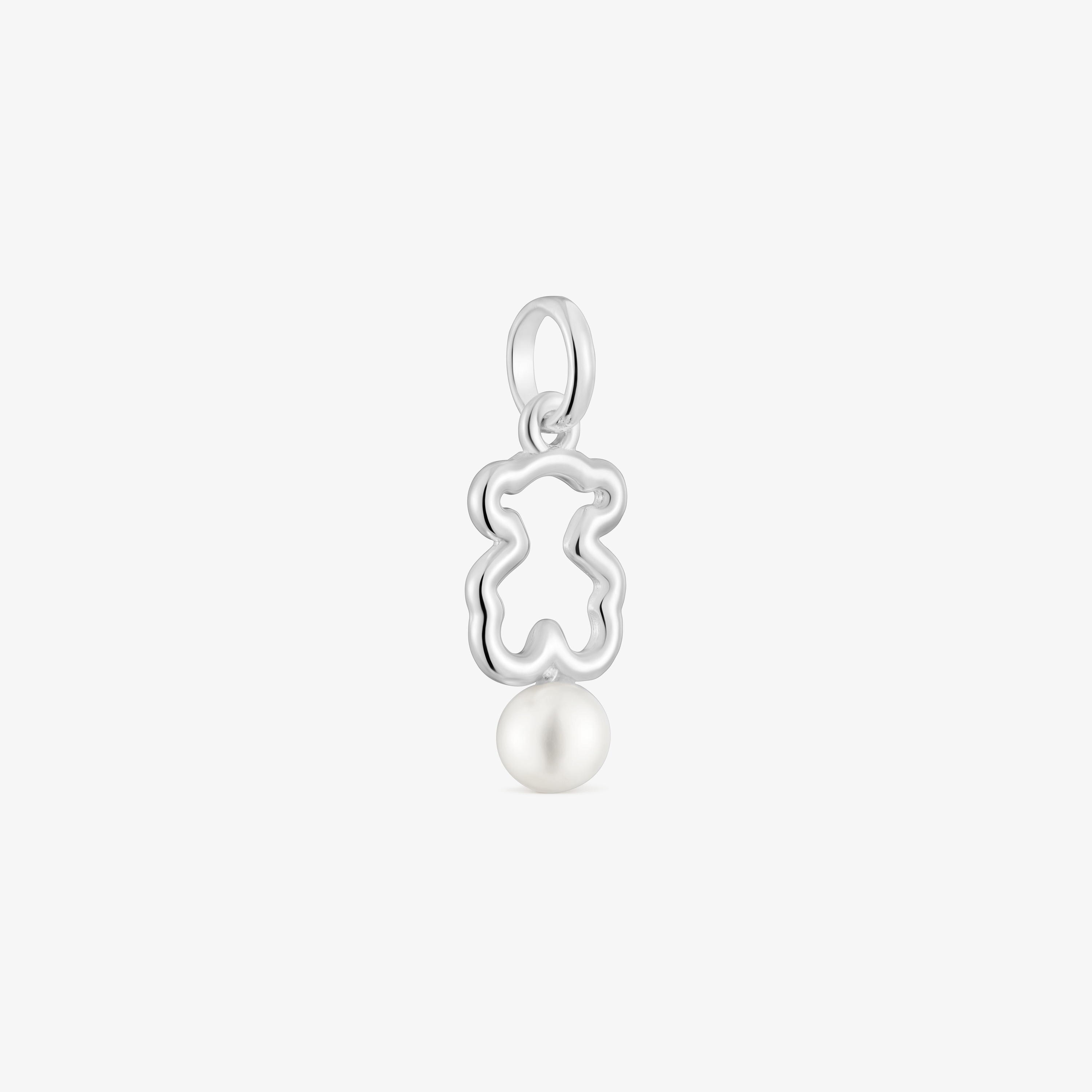 Silver Bear pendant with cultured pearl New Silueta