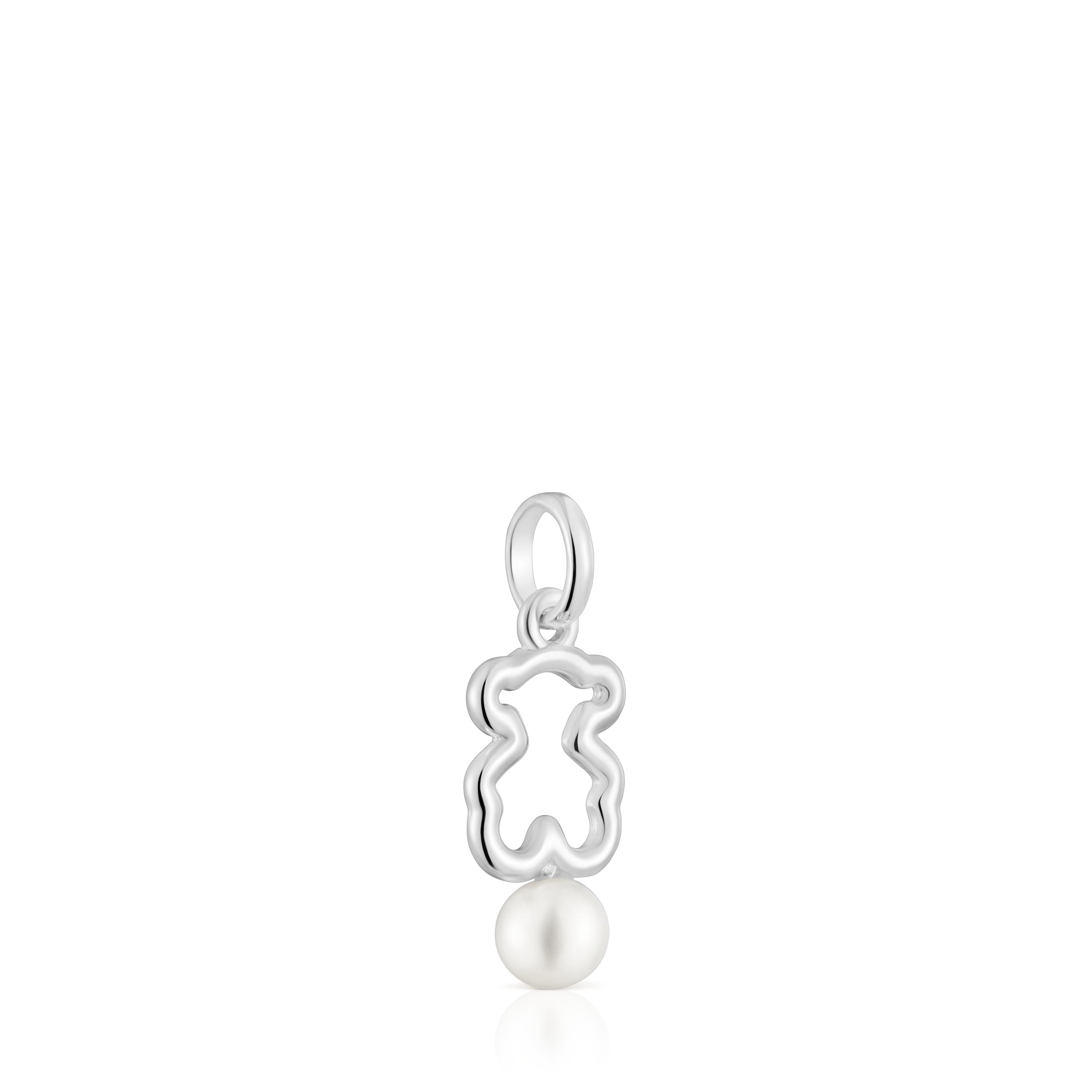 Silver Bear pendant with cultured pearl New Silueta