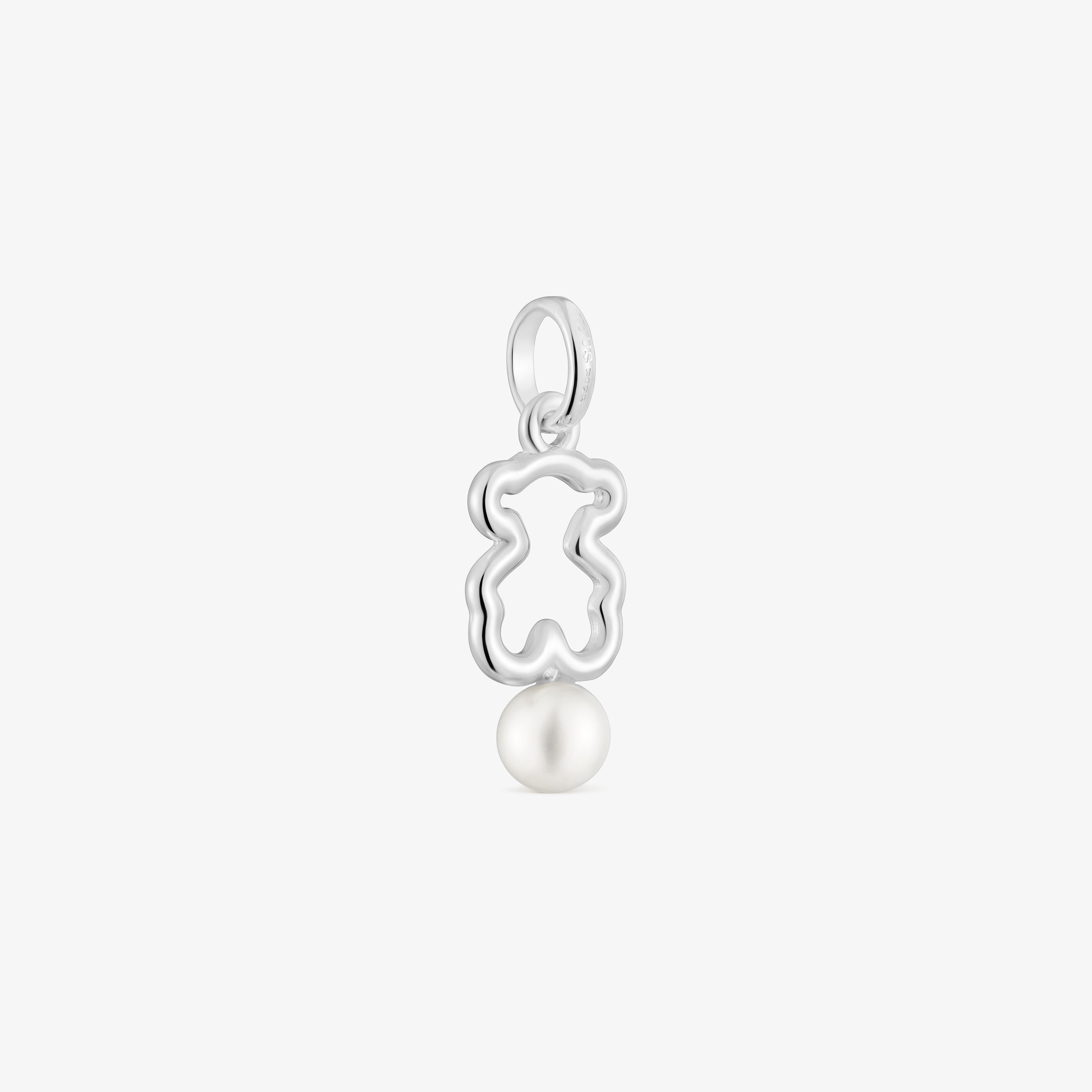 Silver Bear pendant with cultured pearl New Silueta