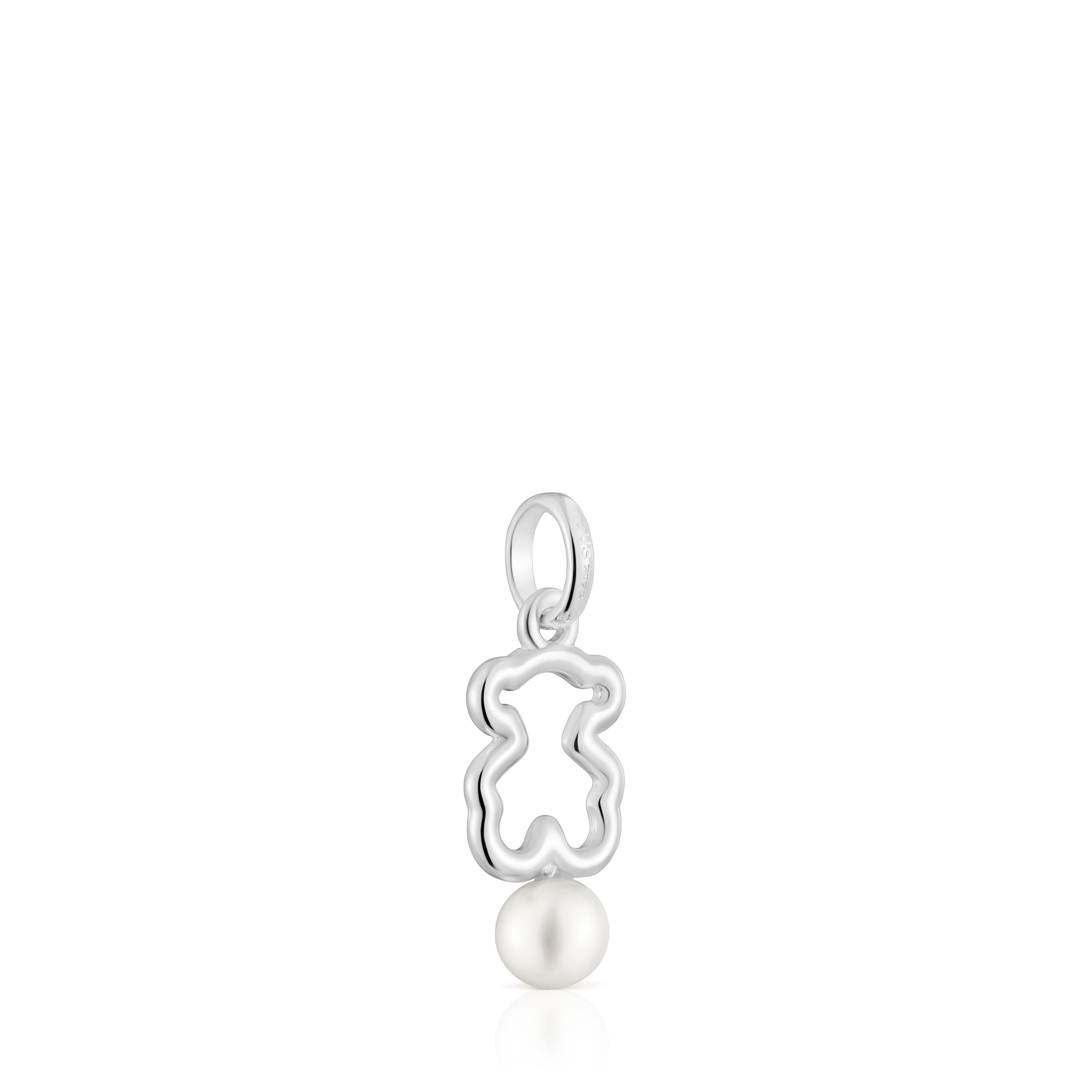 Silver Bear pendant with cultured pearl New Silueta