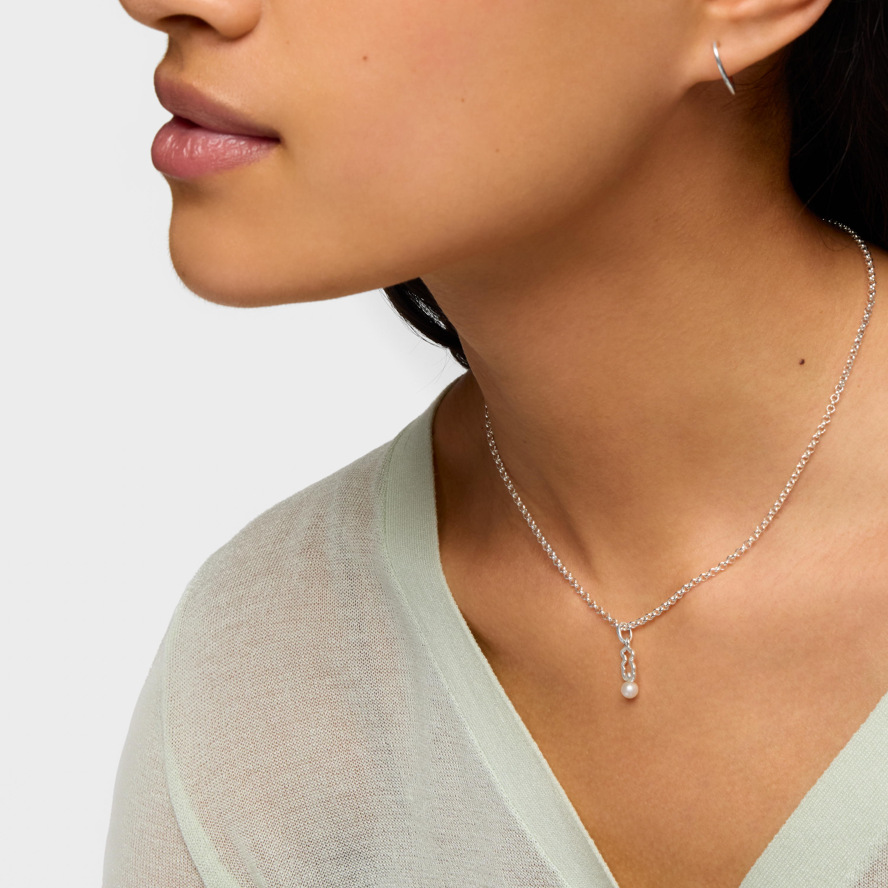 Silver Bear pendant with cultured pearl New Silueta