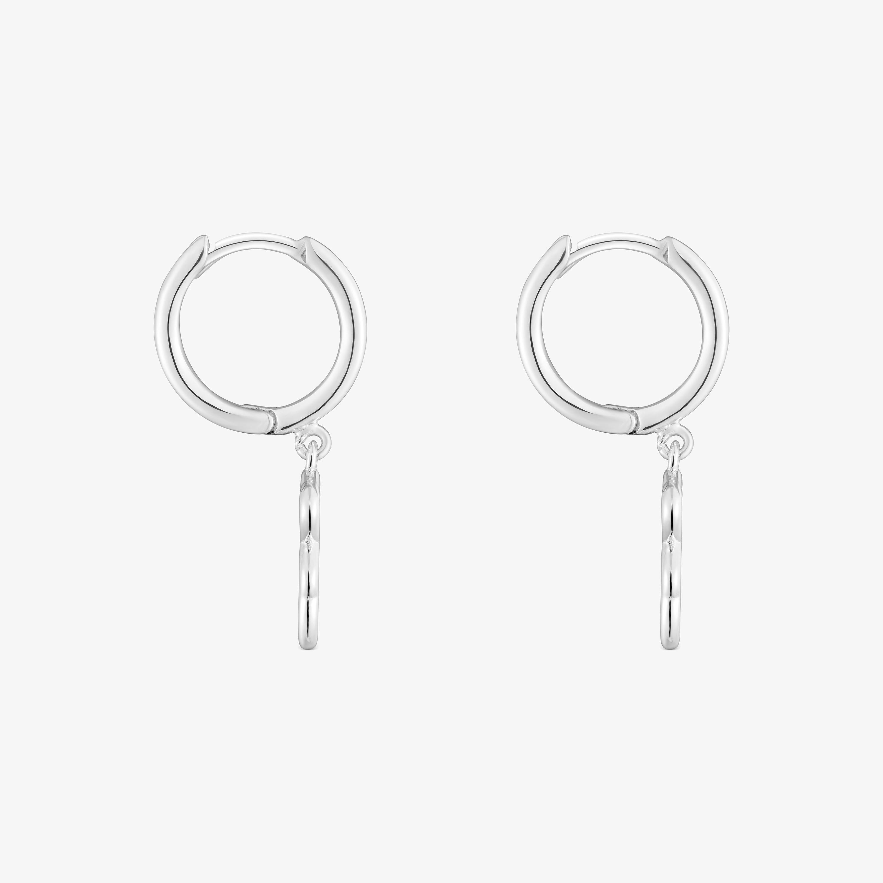 Silver Hoop earrings with bear motif New Silueta