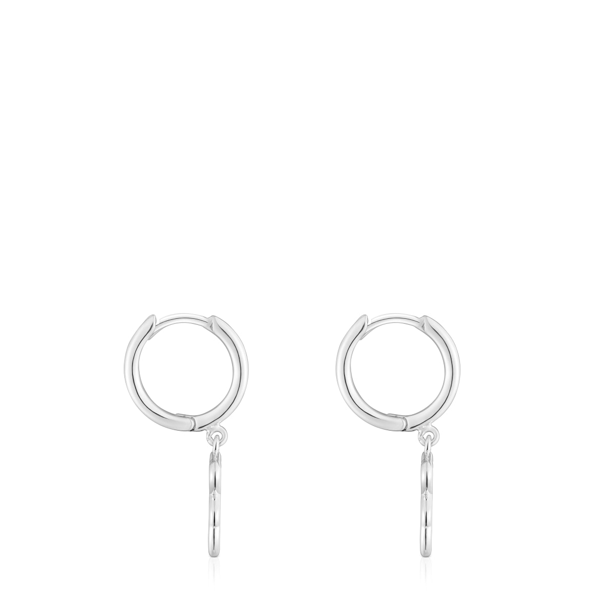 Silver Hoop earrings with bear motif New Silueta