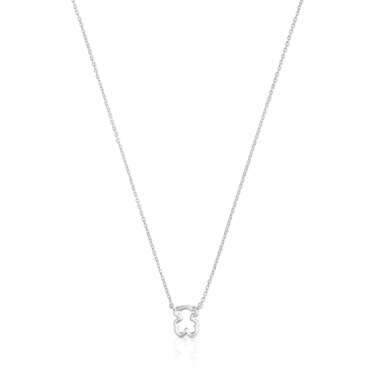 Short silver Necklace with bear motif New Silueta