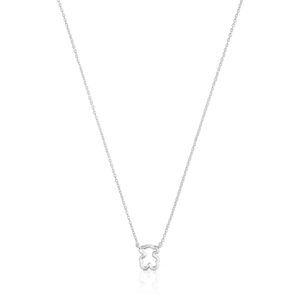 Short silver Necklace with bear motif New Silueta