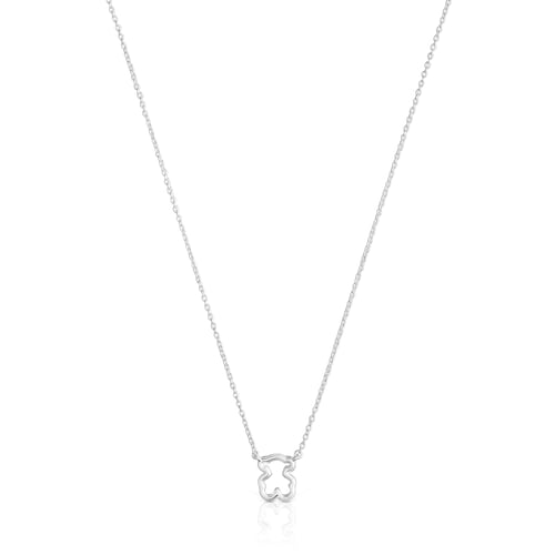 Short silver Necklace with bear motif New Silueta