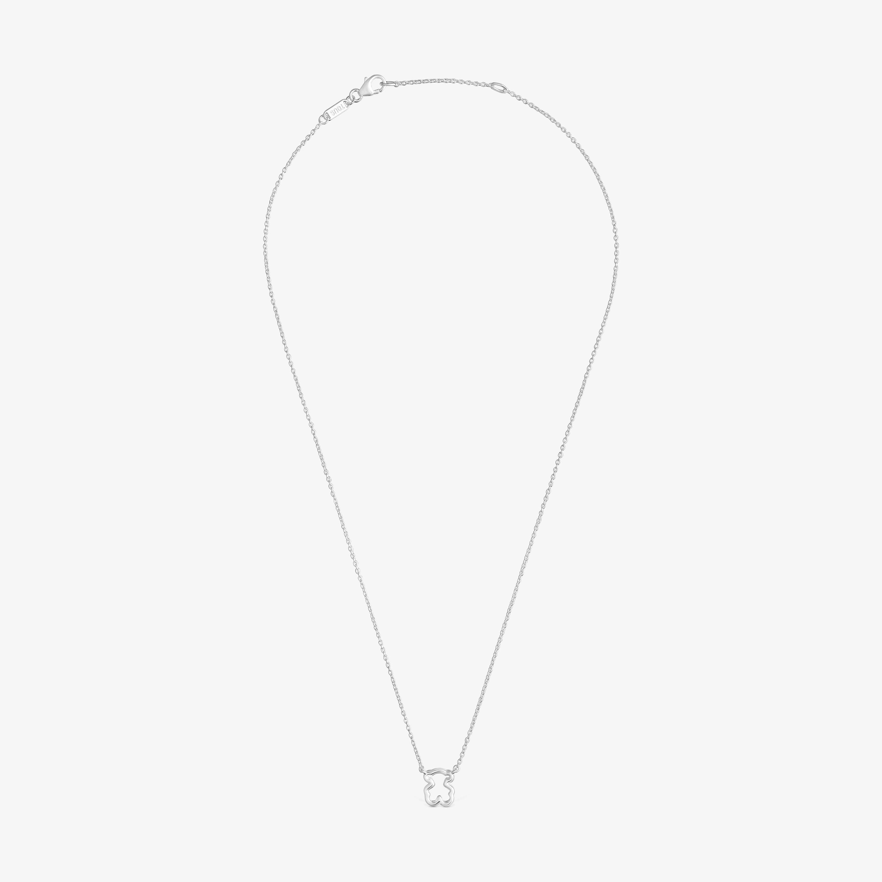 Short silver Necklace with bear motif New Silueta