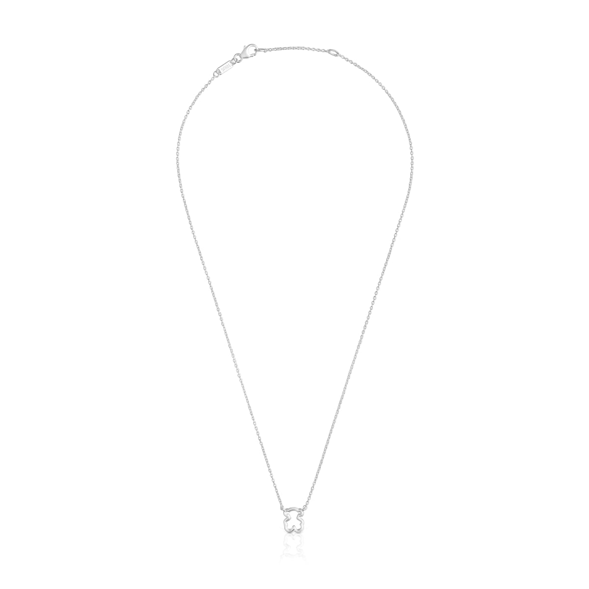 Short silver Necklace with bear motif New Silueta
